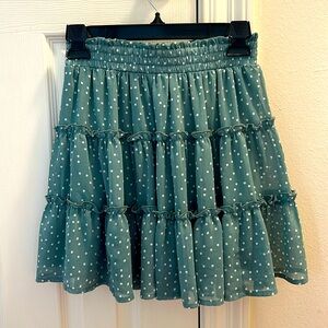 Green pokadot skirt! Size S